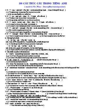 100 Cấu trúc câu trong tiếng Anh
